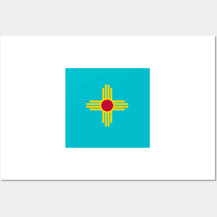 New Mexico Flag in Turquoise Posters and Art